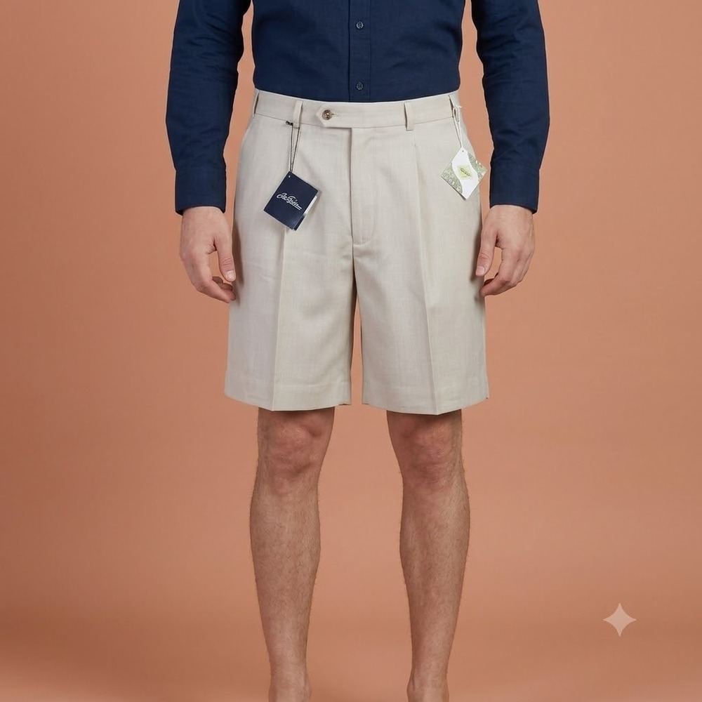 Jack Nicklaus‎ Golf Shorts Mens 35W Tan Khaki Pleated Performance Stretch NWT